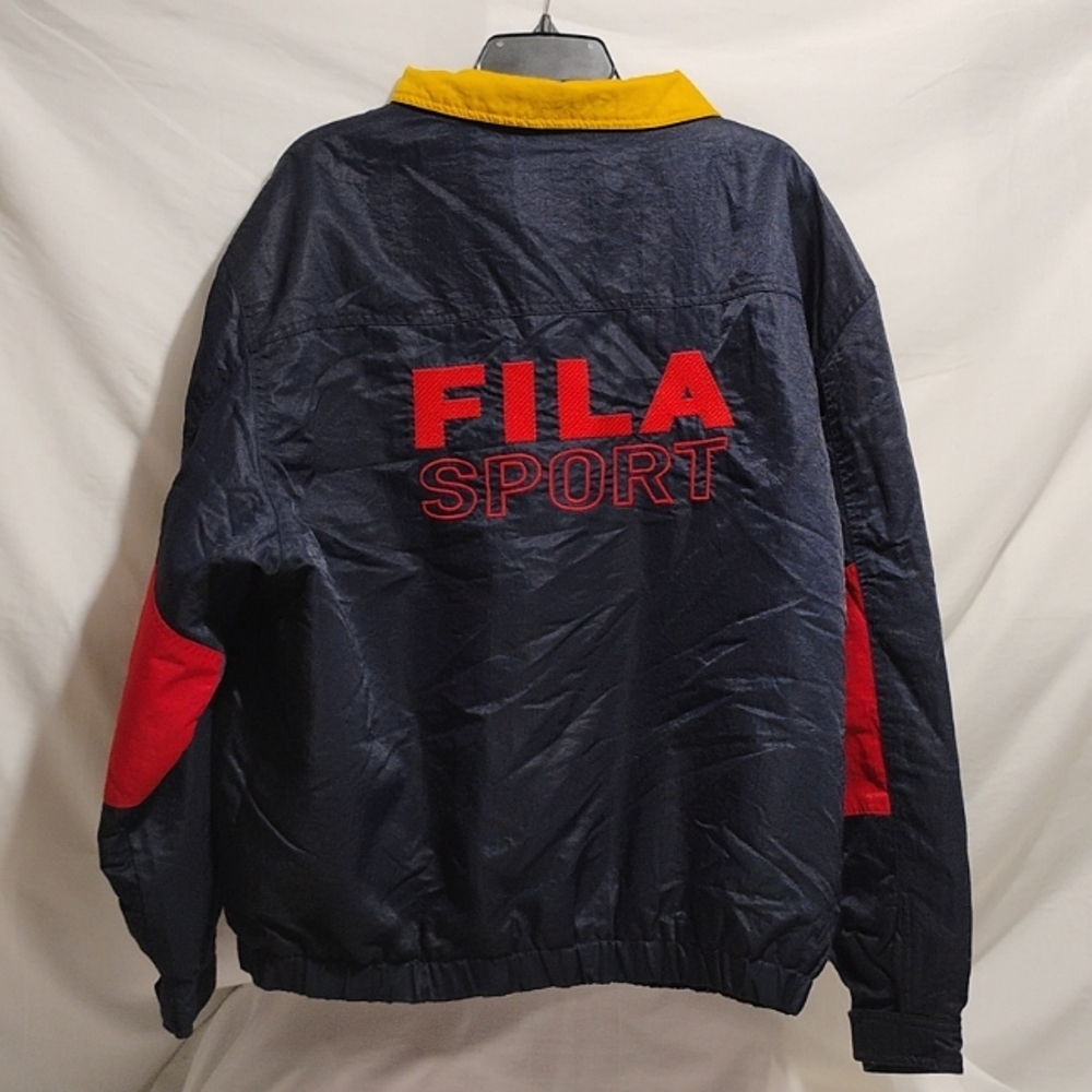 (D-11) RARE! FILA Sport Down Hill Vtg 90's Puffer Pullover Jacket Sz.XL